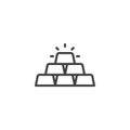 Gold bars pyramid line icon Royalty Free Stock Photo