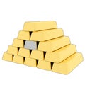 Gold bars with single silver bar