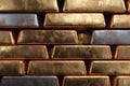 Gold bars stacked together, creating a visual representation of wealth, investment, and financial security Royalty Free Stock Photo