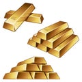 Gold bars on white background Royalty Free Stock Photo