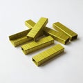 Gold bars on a white background. Shallow depth of field. Royalty Free Stock Photo
