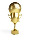 Gold basketball ball cup Royalty Free Stock Photo