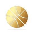 Gold basketball ball. Vector illustration. Royalty Free Stock Photo