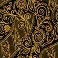 Gold batik pattern Indonesian traditional cloth