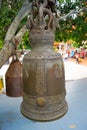 Gold bell front view and close up Royalty Free Stock Photo