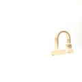 Gold Bicycle lock U shaped industrial icon isolated on white background. 3d illustration 3D render Royalty Free Stock Photo