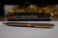 Gold Biro style office pen