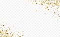 Gold Birthday Dot Pattern. Festive Glitter Frame. Royalty Free Stock Photo