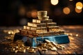 gold biscuits and gold coins stock Royalty Free Stock Photo