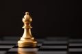 gold bishop on the chess board Royalty Free Stock Photo