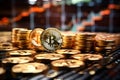 Gold bitcoin coins, virtual money 1