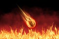 Gold Bitcoin decreasing value and price fall,BTC coin fire blazing falling to fire zone