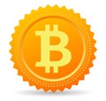 Gold bitcoin icon Royalty Free Stock Photo