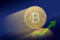 Gold Bitcoin moving up in Bull Market, with arrow graph