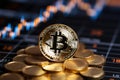 Gold bitcoin stands out against a dynamic exchange rate chart