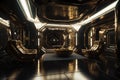 Gold and Black: An Award-Winning Futuristic Interior with Shiny Walls and Bionic Touches