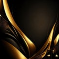 Black And Gold illustration background, abstract flower