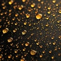 Gold Black Background Drops, Golden Luxury Texture, Vantablack Mockup with Gold Metal Pattern