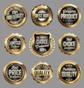 Gold and Black Badge. Luxury Set. Royalty Free Stock Photo