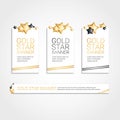 Gold Black banner star background Royalty Free Stock Photo