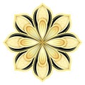 Gold and Black Beautiful Decorative Ornate Mandala Royalty Free Stock Photo