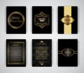 Gold and black brochure and menu templates