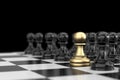 Gold and Black chess concept, 3d illustration. The Staff or Employees with outstanding work. Business and Strategic Planning Conc