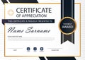 Gold black Elegance horizontal Circle certificate with Vector illustration , white frame certificate template with clean and moder Royalty Free Stock Photo