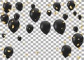 Gold and black elegant vector balloons.Black balloons