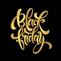 Gold Black Friday Sale calligrapy lettering. Vector illustration