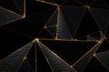 Gold and black geometric ornament as background.