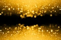 Gold black glitter birthday banner or 50 anniversary background invitation Royalty Free Stock Photo