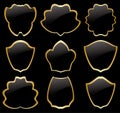 Gold and black heraldic frames - vector set Royalty Free Stock Photo