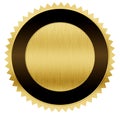 Gold and black medal with clipping path
