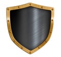 Gold and black metal shield isolated 3d illustration Royalty Free Stock Photo