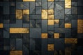 Gold and black mosaic wall background Royalty Free Stock Photo