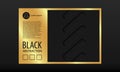 Gold and Black Neomorphism background. Vector dark diagonal tread in neomorph style and golden background for text design Royalty Free Stock Photo
