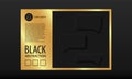 Gold and Black Neomorphism banner template with rectangular dialogue bubbles. Vector dark message frame in convex Royalty Free Stock Photo