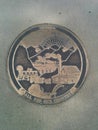 Nevada state seal in concrete