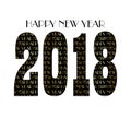 Gold black new years eve 2018 typography pattern Royalty Free Stock Photo