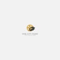 Gold and black Oak City Film Logo Design Royalty Free Stock Photo