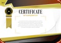 Gold black official certificate and map