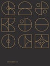 Gold and black pattern, Bauhaus poster
