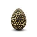 Gold and black pattern luxury easter egg. 3D Rendering Royalty Free Stock Photo
