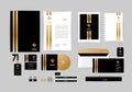 Gold, black and silver corporate identity template for your business 6 Royalty Free Stock Photo