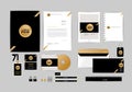 Gold, black and silver corporate identity template for your business 8 Royalty Free Stock Photo