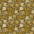 Gold and Black Square Mosaic Abstract Geometric Design Tile Patt