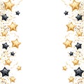 Gold Black star banner background Royalty Free Stock Photo