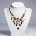 Gold And Black Statement Necklaces With Diamonds On Mannequin