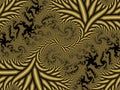 Gold black thorns shapes fantasy abstract geometries, background Royalty Free Stock Photo